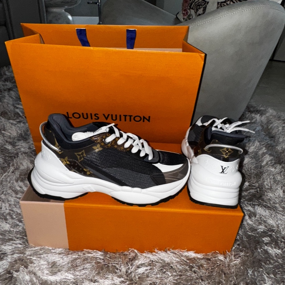 Louis Vuitton Run 55 Black and White Sneakers